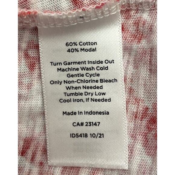 Talbot Pink Floral Short Sleeve T-Shirt Size XL Cotton/Modal Bright Colorful - Picture 5 of 5